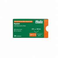 Imagem de FIO DE SUTURA NYLON 2-0 45CM C/AG 20MM 3/8 TRIANGULAR C/ 24UN